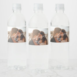 Rótulo De Garrafa De Vinho Casamento de Noivado de Caligrafia Moderna Foto 