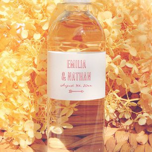 Rótulo De Garrafa De Vinho Casamento Quirky Retro Apaixonado Cupido Desenhado