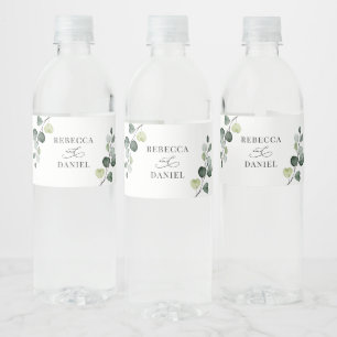 Rótulo De Garrafa De Vinho Casamento Russo Eucalipto Verde Personalizado