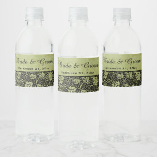 Rótulo De Garrafa De Vinho Casamento Vintage, Folhas de Parreira Vitorianas