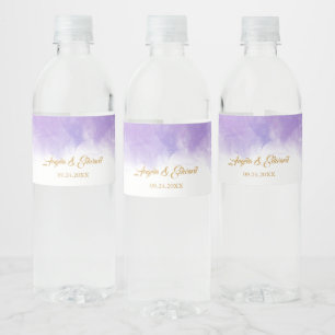 Rótulo De Garrafa De Vinho Casamento Violeta Roxo Moderno