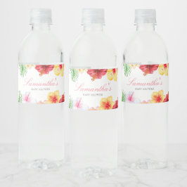 Rótulo De Garrafa De Vinho Chá de Bebê Aloha