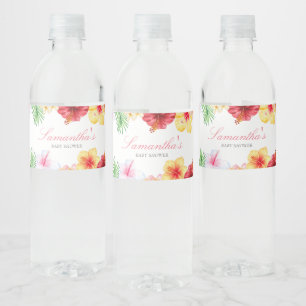 Rótulo De Garrafa De Vinho Chá de Bebê Aloha