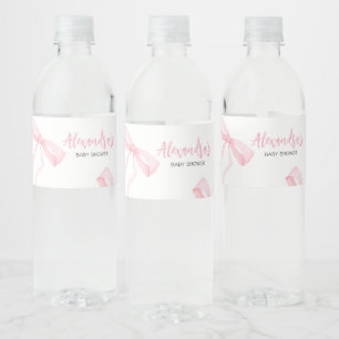 Rótulo De Garrafa De Vinho Chá de Bebê Arco Rosa Minimalista