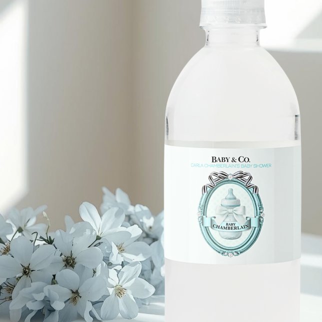 Rótulo De Garrafa De Vinho Chá de Bebê Baby & Co. (Criador carregado)