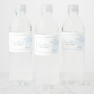 Rótulo De Garrafa De Vinho Chá de Bebê Baby In Bloom