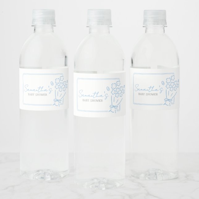 Rótulo De Garrafa De Vinho Chá de Bebê Baby In Bloom (Garrafas)