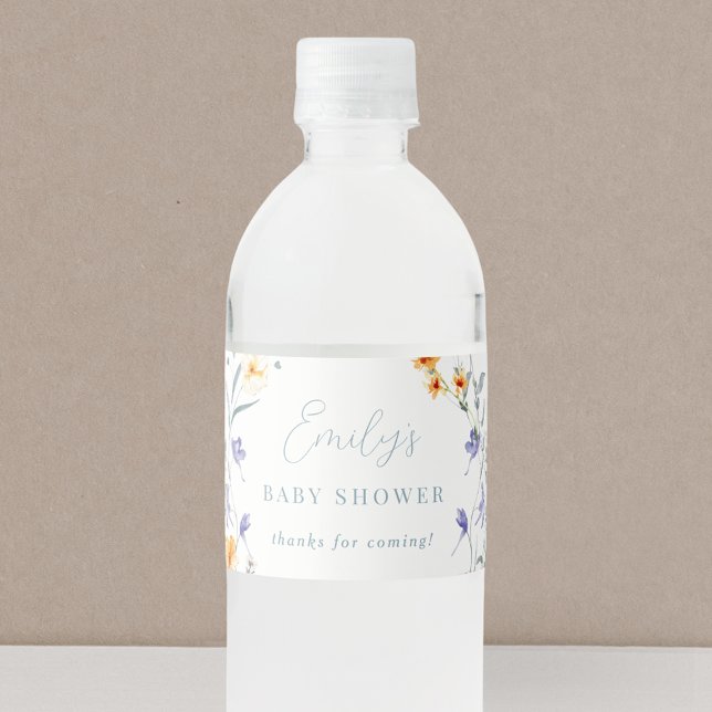 Rótulo De Garrafa De Vinho Chá de Bebê Baby in Bloom (Criador carregado)