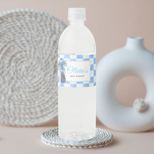 Rótulo De Garrafa De Vinho Chá de Bebê Blue Ela Está Pronta para Nascer