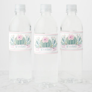 Rótulo De Garrafa De Vinho Chá de Bebê Cactus