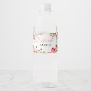 Rótulo De Garrafa De Vinho Chá de Bebê Churrasco Rosa