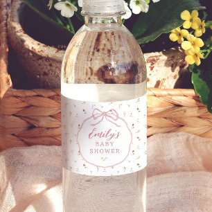 Rótulo De Garrafa De Vinho Chá de Bebê Coquette Flor Silvestre