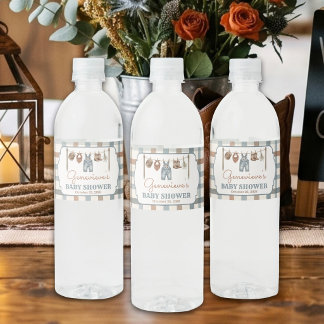Rótulo De Garrafa De Vinho Chá de Bebê Cowboy Western Rústico