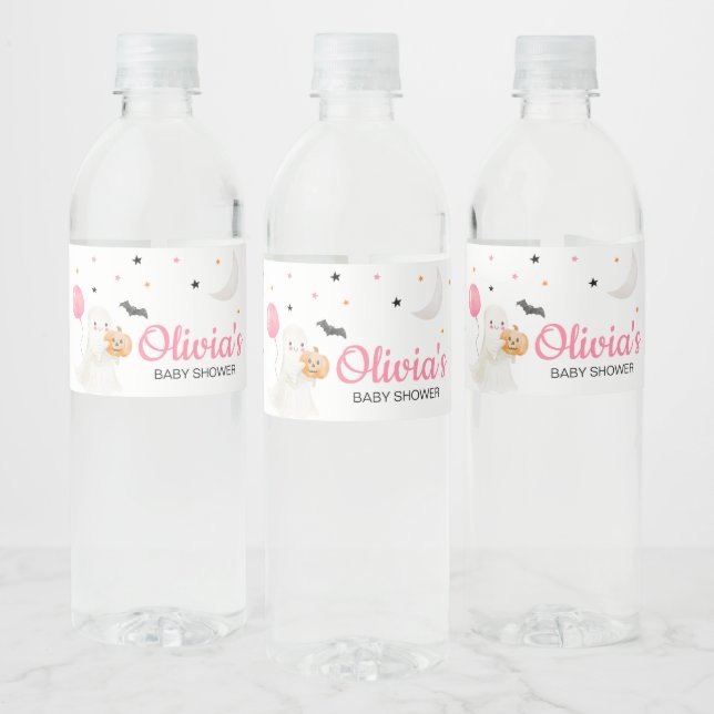 Rótulo De Garrafa De Vinho Chá de Bebê da Menina Pequena Boo está Quase Chega (Garrafas)