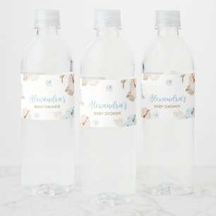 Rótulo De Garrafa De Vinho Chá de Bebê do Pequeno Abóbora Doce Azul de Outono