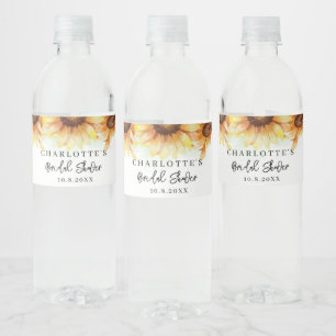 Rótulo De Garrafa De Vinho Chá de Bebê Flor de Girassol Botânica