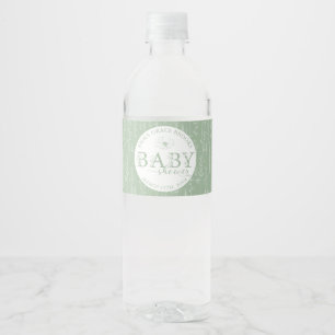 Rótulo De Garrafa De Vinho Chá de Bebê Flor Silvestre Verde-Salvia