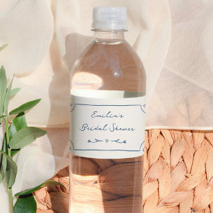 Rótulo De Garrafa De Vinho Chá de Bebê Floral Desenhado à Mão Vintage