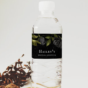 Rótulo De Garrafa De Vinho Chá de Bebê Floral Gótico