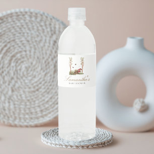 Rótulo De Garrafa De Vinho Chá de Bebê Floresta Encantada Cogumelo Rústico