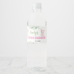 Rótulo De Garrafa De Vinho Chá de Bebê Menina Coelhinha Personalizado