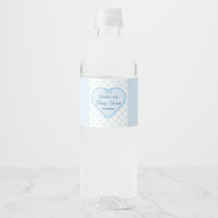 Rótulo De Garrafa De Vinho Chá de Bebê Menino com Renda Azul Xadrez
