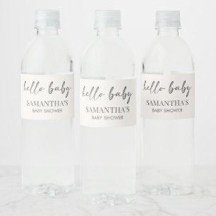 Rótulo De Garrafa De Vinho Chá de Bebê Minimalista Olá Bebê