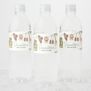 Rótulo De Garrafa De Vinho Chá de Bebê Safari Tropical