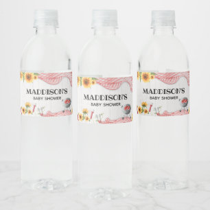 Rótulo De Garrafa De Vinho Chá de Bebê Sunflower Baby Q