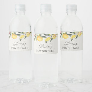 Rótulo De Garrafa De Vinho Chá de bebê tema cítrico