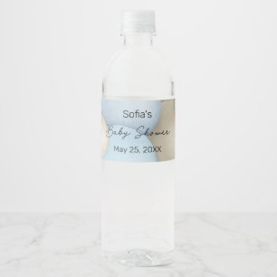 Rótulo De Garrafa De Vinho Chá de fraldas Balão de Ar Quente Azul