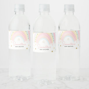 Rótulo De Garrafa De Vinho Chá de fraldas Boho Rainbow