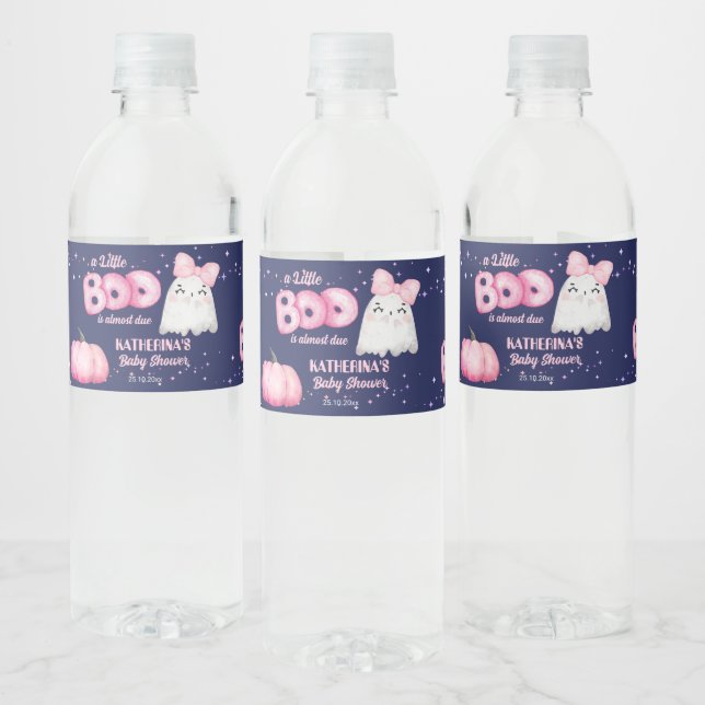 Rótulo De Garrafa De Vinho Chá de fraldas da menina fantasma do Halloween (Garrafas)