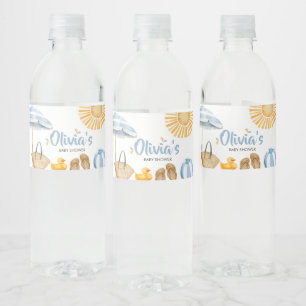 Rótulo De Garrafa De Vinho Chá de fraldas de abertura azul