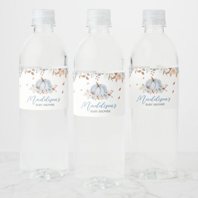 Rótulo De Garrafa De Vinho Chá de fraldas de Abóbora Azul (Garrafas)