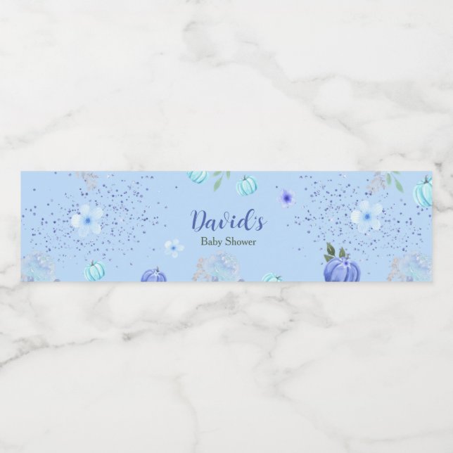 Rótulo De Garrafa De Vinho Chá de fraldas de abóbora azul (Rótulo Único)