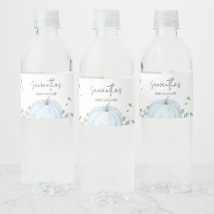 Rótulo De Garrafa De Vinho Chá de fraldas de Abóbora Minimalista Azul