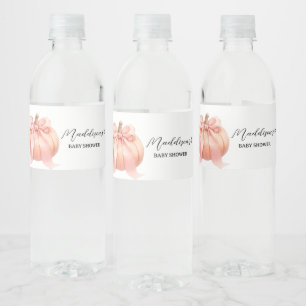 Rótulo De Garrafa De Vinho Chá de fraldas de abóbora minimalista rosa