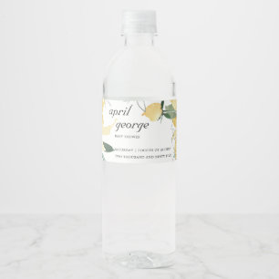 RÓTULO DE GARRAFA DE VINHO CHÁ DE FRALDAS DE ÁGUA FLORAL VERDE CLEAN AMARELO