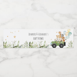 Rótulo De Garrafa De Vinho Chá de fraldas de Bebês Safari Drive by