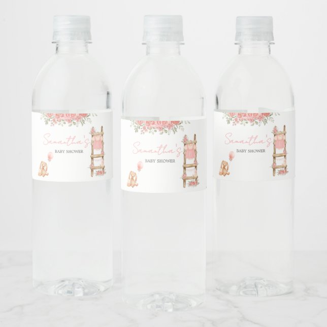 Rótulo De Garrafa De Vinho Chá de fraldas de Boho para Garota Doce (Garrafas)