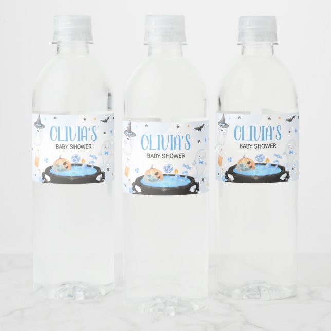 Rótulo De Garrafa De Vinho Chá de fraldas de Boo-y Halloween (Garrafas)