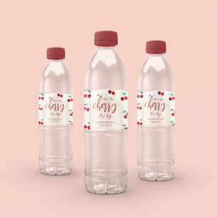 Rótulo De Garrafa De Vinho Chá de fraldas de cerejas