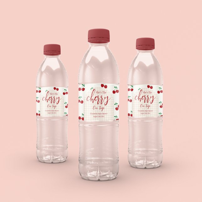 Rótulo De Garrafa De Vinho Chá de fraldas de cerejas (Criador carregado)