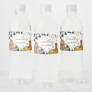 Rótulo De Garrafa De Vinho Chá de fraldas de cowboy pequeno