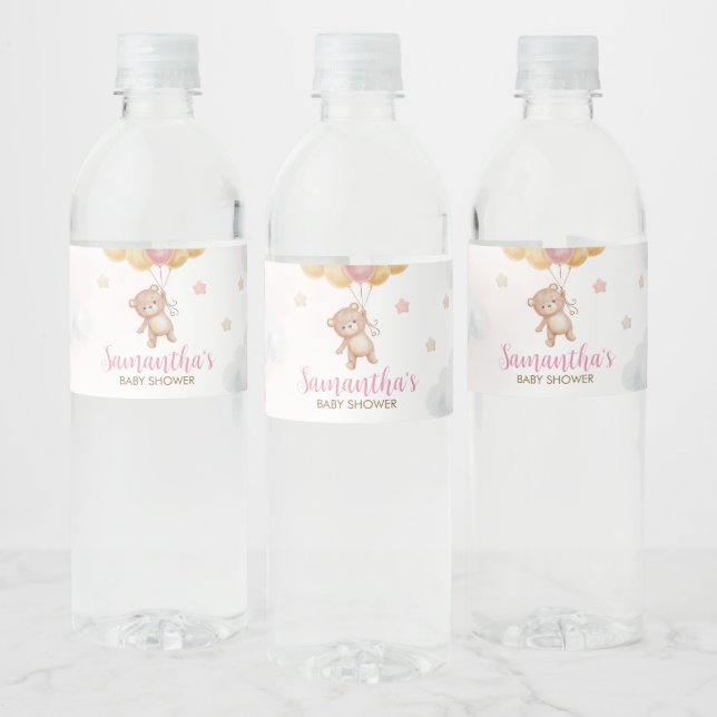 Rótulo De Garrafa De Vinho Chá de fraldas de Espera do Urso Menino (Garrafas)