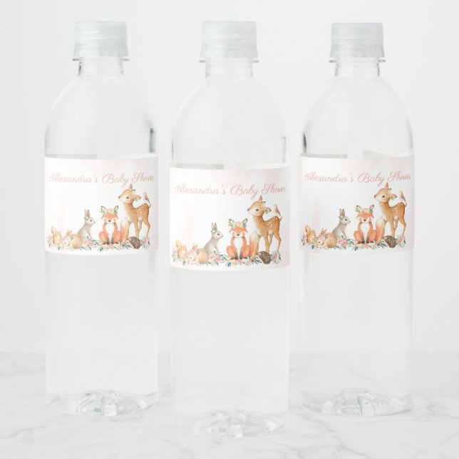 Rótulo De Garrafa De Vinho Chá de fraldas de Garota de Animais Florestais Ado (Garrafas)