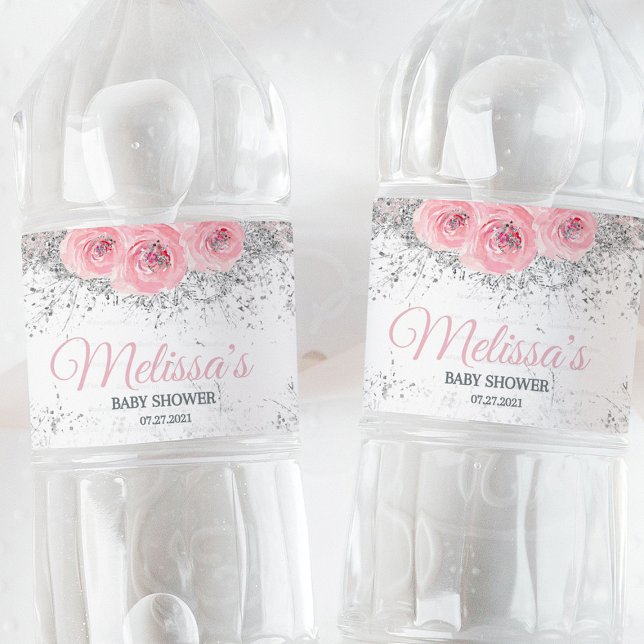 Rótulo De Garrafa De Vinho Chá de fraldas de inverno (Winter Baby Shower Water Bottle Label, It's Cold Outside Water Bottle Label, Snowflake Baby Shower W)