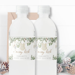 Rótulo De Garrafa De Vinho Chá de fraldas de inverno da feliz Boho Girl