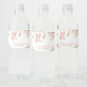 Rótulo De Garrafa De Vinho Chá de fraldas de Linha de Fechamento do Boho Rosa